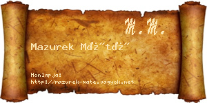 Mazurek Máté névjegykártya