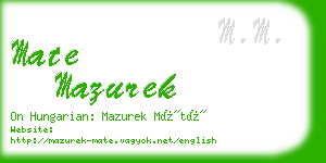 mate mazurek business card